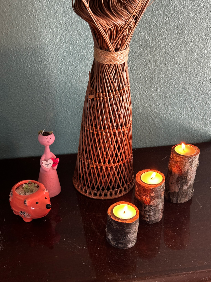 Rustic 3 Tier Lantern Set # 1 (Oak) **S/H Included**