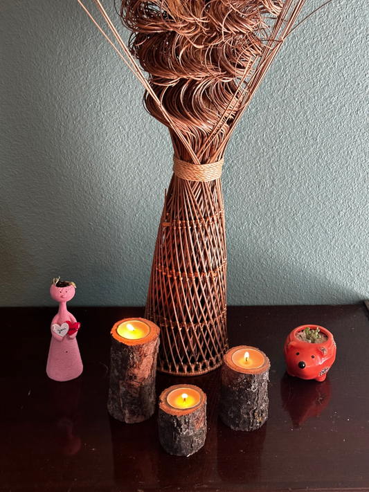 Rustic 3 Tier Lantern Set # 4 (Oak) **S/H Included**