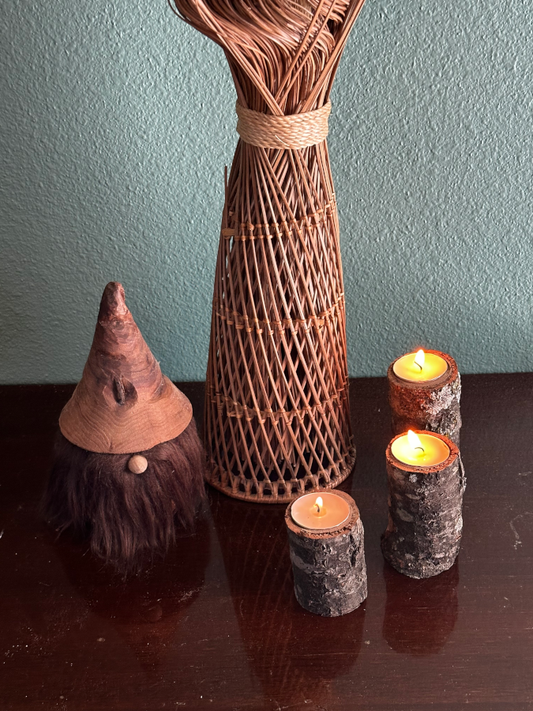 Rustic 3 Tier Lantern Set # 6 (Oak) **S/H Included**