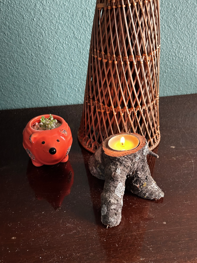 Single Rustic Tea Light Lantern #3 (Oak)  ***S/H Included***