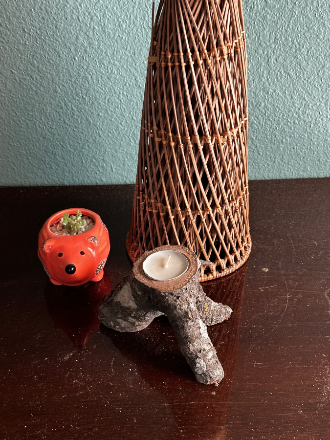 Single Rustic Tea Light Lantern #3 (Oak)  ***S/H Included***